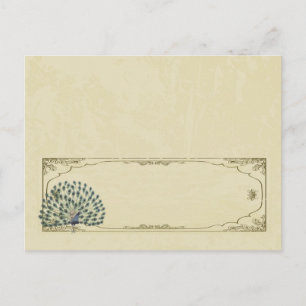 Vintage Pfau Hochzeit beschreibbare Platzkarte Postkarte
