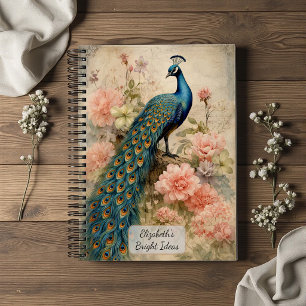 Vintage Pfau Notizbuch