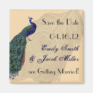 Vintage Pfau Save-the-Date-Magnete Magnet