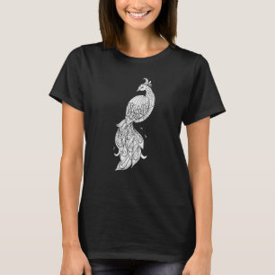 Vintage Pfau Süße Vögel Tier Grafik T-Shirt