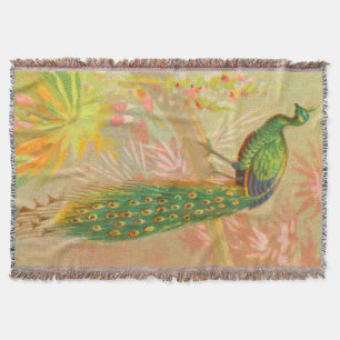 Vintage Pfau- und Blume-Malerei Decke