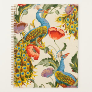 Vintage Pfau- und Mohndarstellungen Planer
