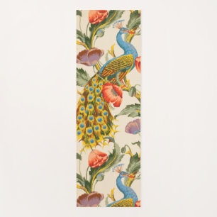 Vintage Pfau- und Mohndarstellungen Yogamatte