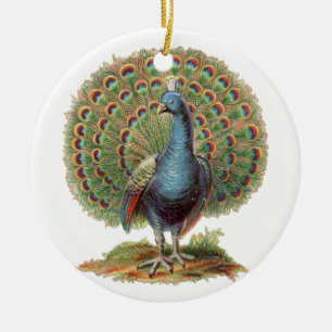 Vintage Pfau… Verzierung Keramikornament
