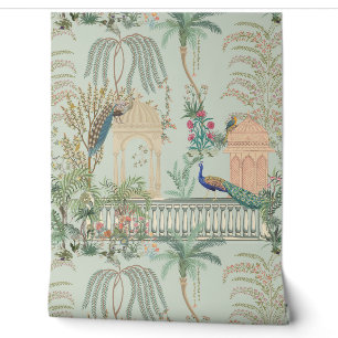Vintage Pfau Vogel Floral Mughal Garten Tropisch Tapete
