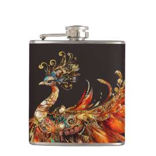 vintage Pfau Zirkus Karneval Unterhaltung Flachmann