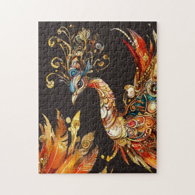 Vintage-Pfau-Zirkus-Karneval-Unterhaltung Puzzle (Vertikal)