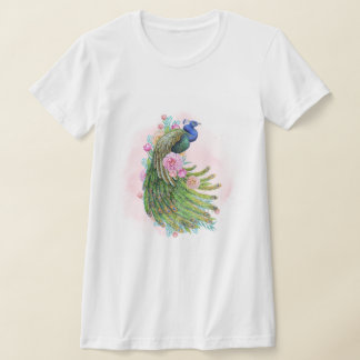 Vintage-Pfauen-T-Shirt T-Shirt