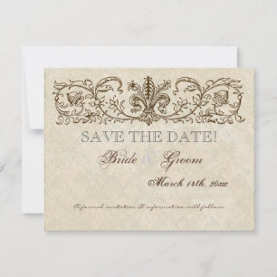 Vintage Pfauen und Pflaster, Save the Date