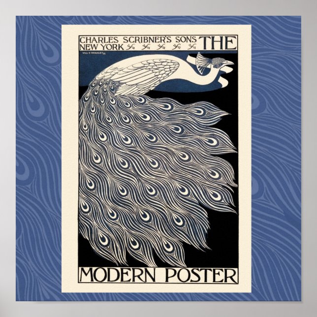 Vintage Pfauenblume Poster (Vorne)