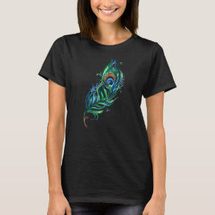 Vintage Pfauenfeder Vögel Tier Grafik T-Shirt