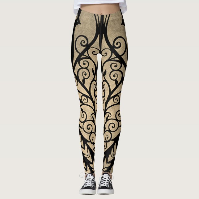 Vintage PfauenLeggings Leggings (Vorderseite)