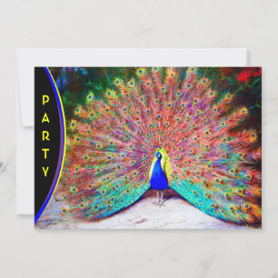Vintage Pfauenmalerei Einladung
