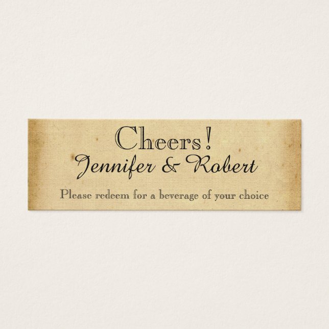 Vintage Pfauenmonogramm-Hochzeitstickets (Vorderseite)