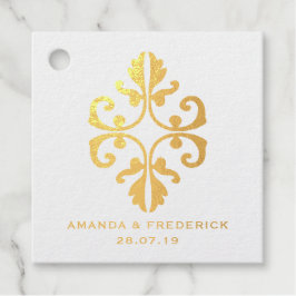 Vintage Pfauenwein-Hochzeit Geschenkanhänger