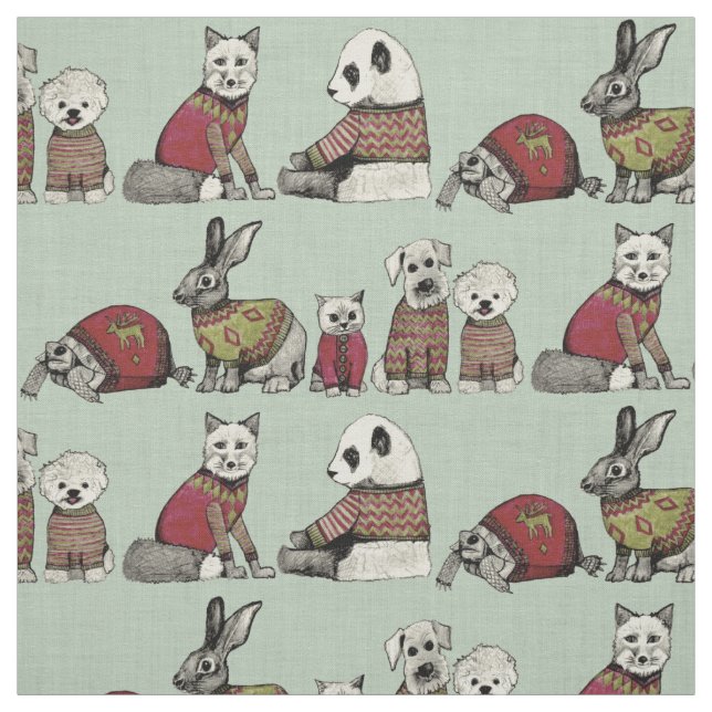 Vintage Pfefferminze Stoff (Muster)