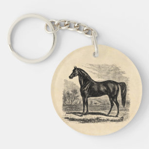 Vintage-Pferd aus dem 19. Jahrhundert - Morgan-Rei Schlüsselanhänger