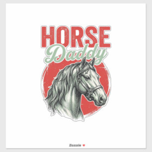 Vintage-Pferd-Daddy-Gravur Aufkleber