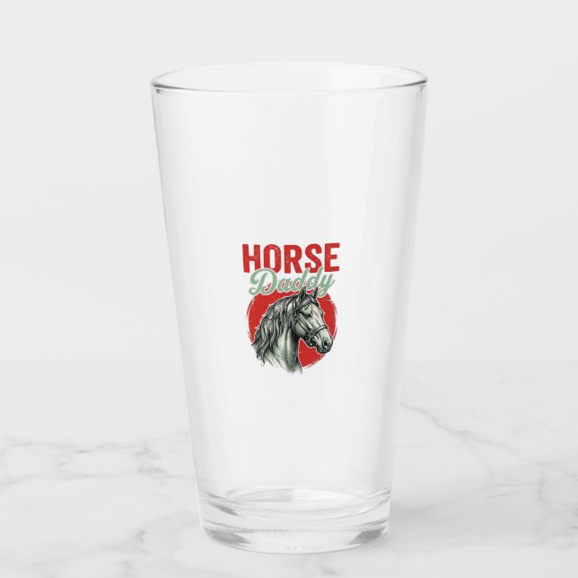 Vintage-Pferd-Daddy-Gravur Glas (Vorderseite)