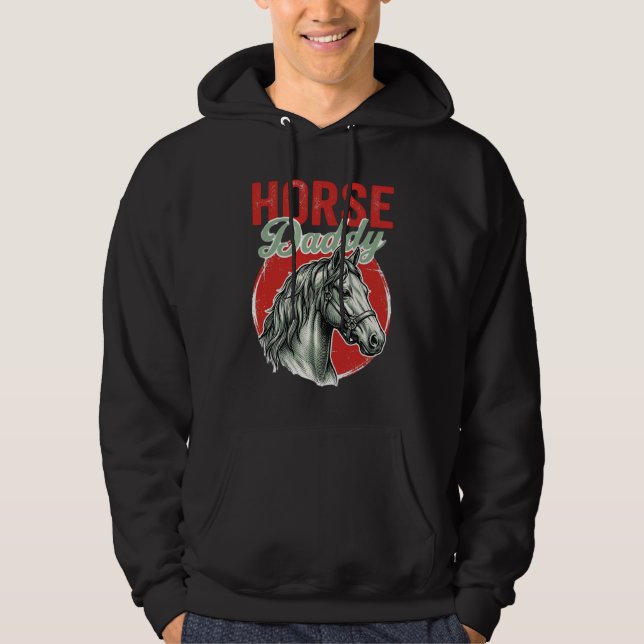 Vintage-Pferd-Daddy-Gravur Hoodie (Vorderseite)