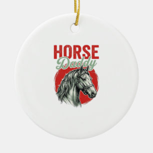 Vintage-Pferd-Daddy-Gravur Keramik Ornament