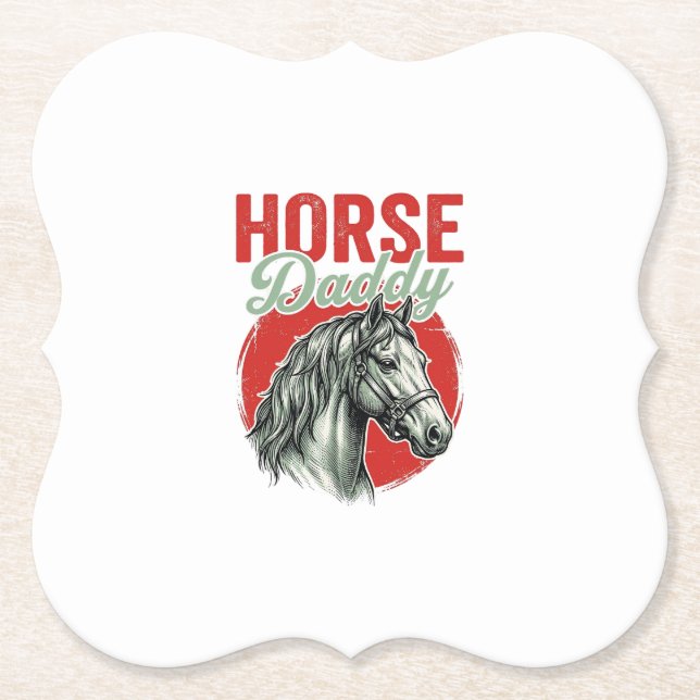Vintage-Pferd-Daddy-Gravur Untersetzer (Vorderseite)