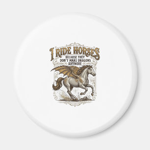 Vintage-Pferd-Drache-Fantasy-Reiter-Shirt-Design_1 Magnet