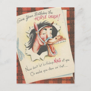 Vintage "Pferd" Geburtstag Postkarte