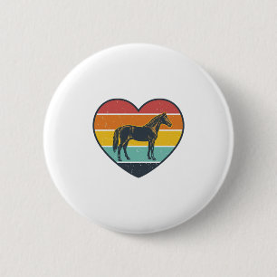 Vintage-Pferd-Herz-Sonnenuntergang-Vektordesign_1 Button