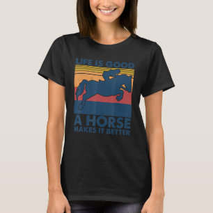Vintage-Pferd macht das Leben besser Reiten Reits T-Shirt