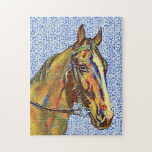 Vintage-Pferd mit Zaumzeug-Puzzle Puzzle