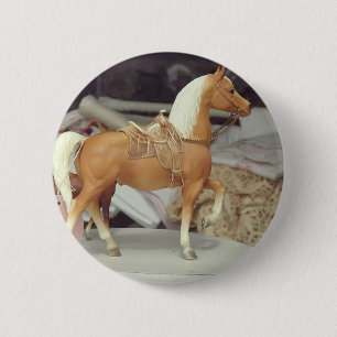 Vintage-Pferd, Palomino aus Plastik Button