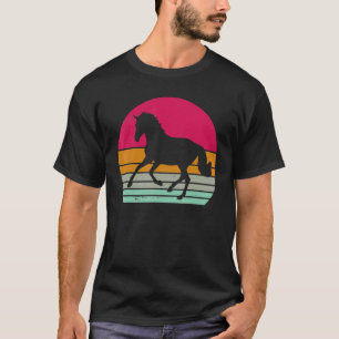 Vintage-Pferd Retro-Pferd-Silhouette Tier 80er 9 T-Shirt