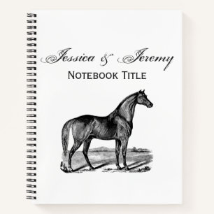 Vintage Pferd Stehend Notizbuch