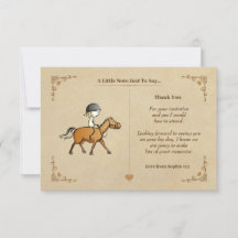 Vintage-Pferd-und-Reiter-Notizkarte