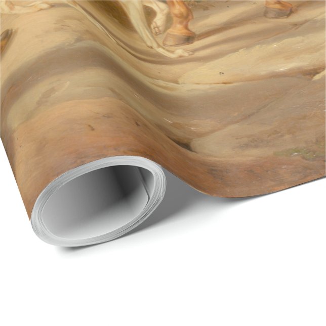 Vintage Pferde bei Porch Albrecht Adam Geschenkpapier (Rolleneckpunkt)