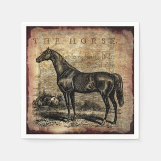 Vintage Pferde, gepflegt und Arabien Serviette
