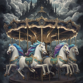 Vintage Pferde Karussell Decoupage Papier. Seidenpapier