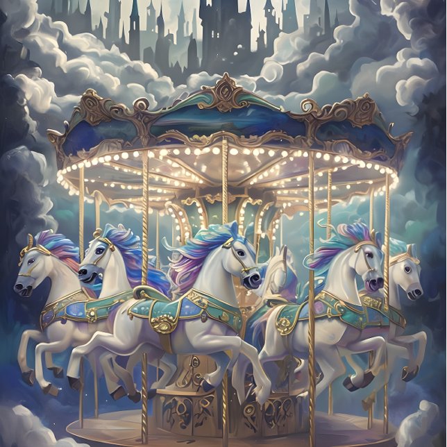 Vintage Pferde Karussell Decoupage Papier. Seidenpapier (Von Creator hochgeladen)