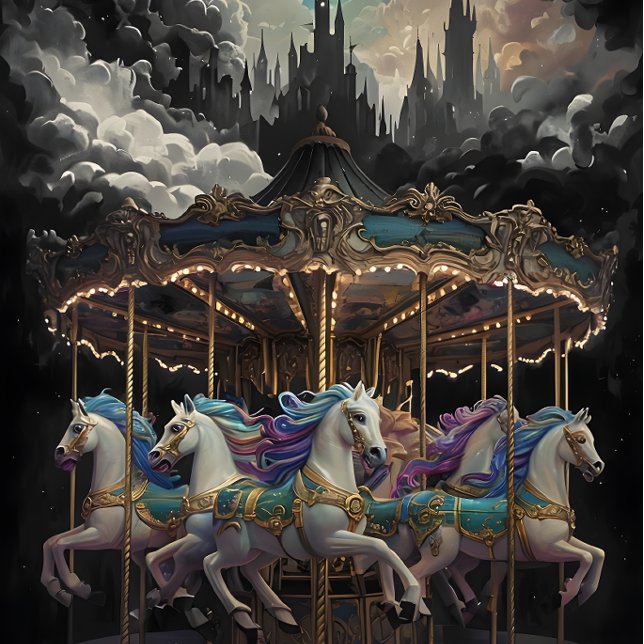 Vintage Pferde Karussell Decoupage Papier. Seidenpapier (Von Creator hochgeladen)