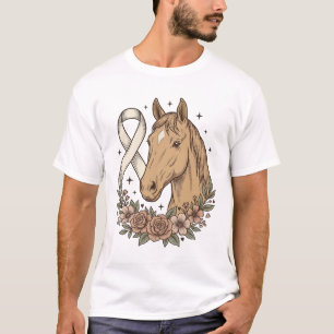 Vintage-Pferdebänder-Blumen-Bewusstseinsdesign T-Shirt