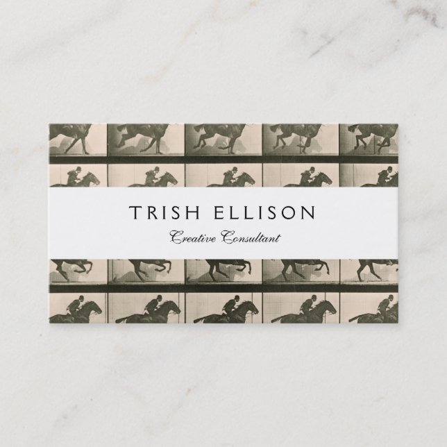 Vintage Pferdefotografie Visitenkarte (Vorderseite)