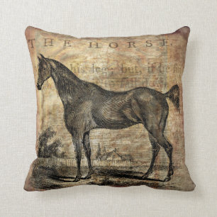 Vintage Pferdegepflegte und Arabienpferde Kissen