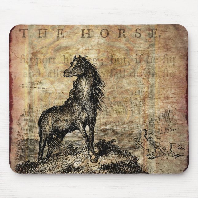 Vintage Pferdegepflegte und Arabienpferde Mousepad (Vorne)