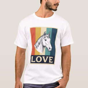 Vintage-Pferdeliebe Retro-Gravur-Shirt-Design T-Shirt