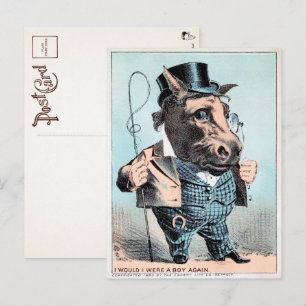 Vintage-Pferdemann-Postkarte Postkarte