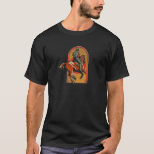 Vintage-Pferdereiter Reitsport Retro-Sattel T-Shirt