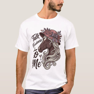 Vintage-Pferderennen-Blumenhut-Sprechwahn-Des T-Shirt