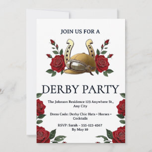 Vintage-Pferderennen-Derby-Party-Einladung 2026 Einladung