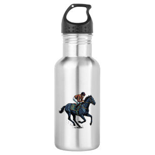 Vintage-Pferderennen-Jockey-Vektordesign_1 Edelstahlflasche